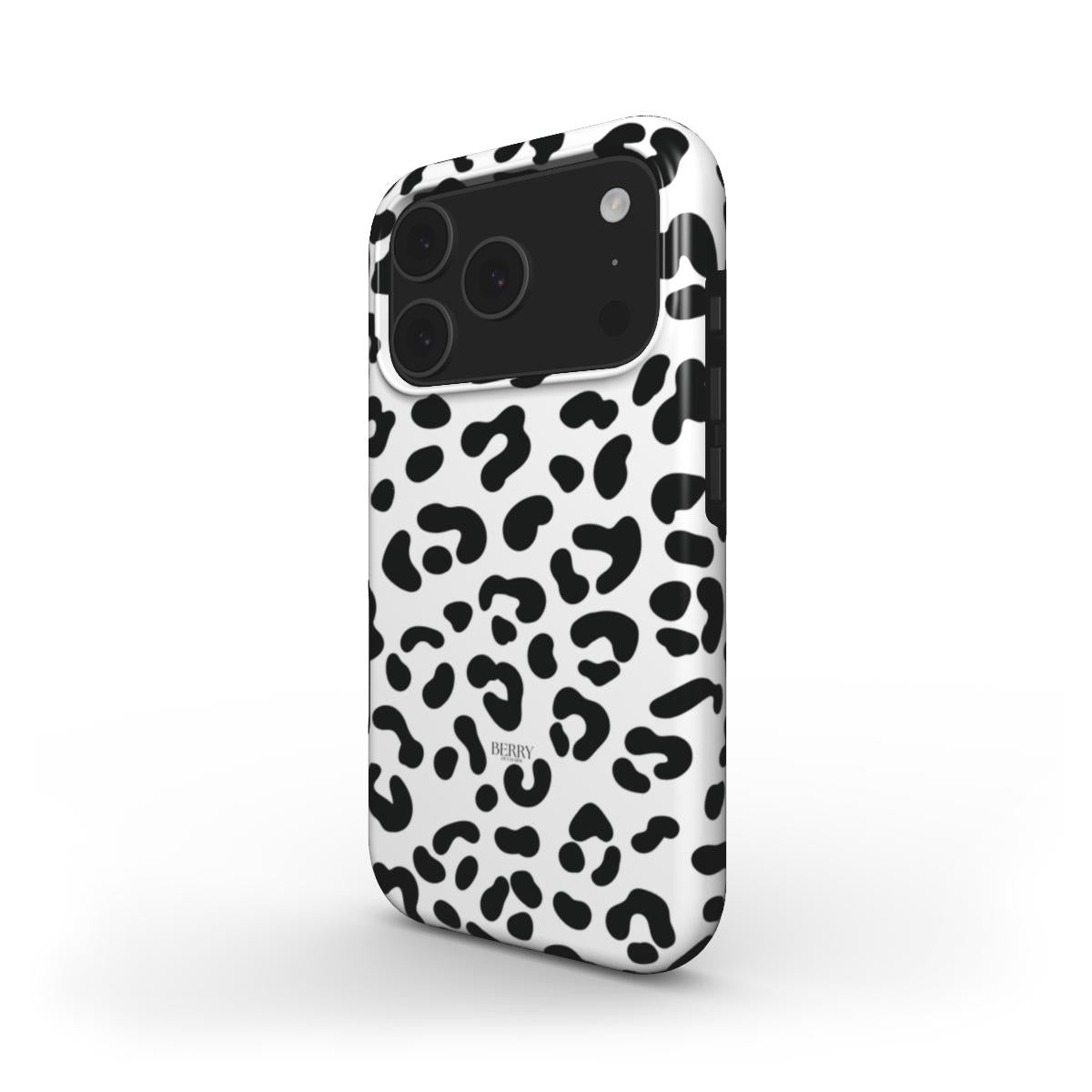 Coque pour iPhone avec imprimé léopard couleur : blanc – White Leopard