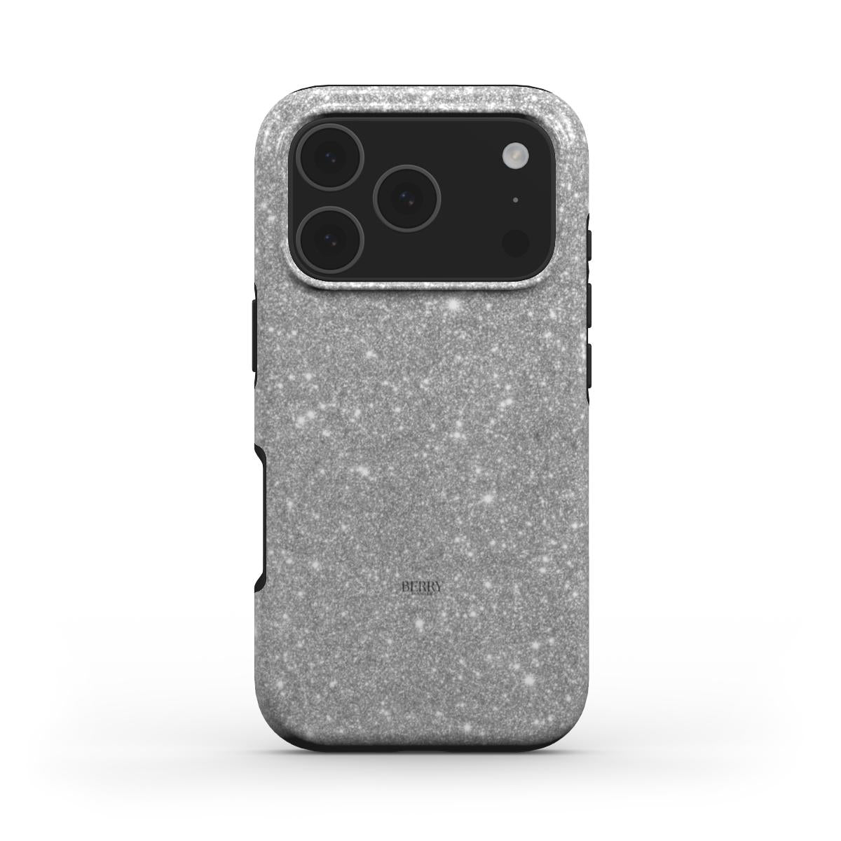 Sølvfarvet iPhone-cover med glamourøst design, designet Silver Glam
