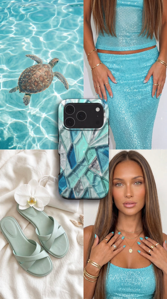 Funda para iPhone con patrón decorativo color: azul – Mykonos