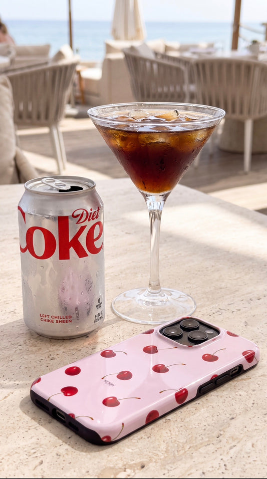 iPhone-hoesje met kersenmotief kleur: oudroze – Cherry Kisses Rose