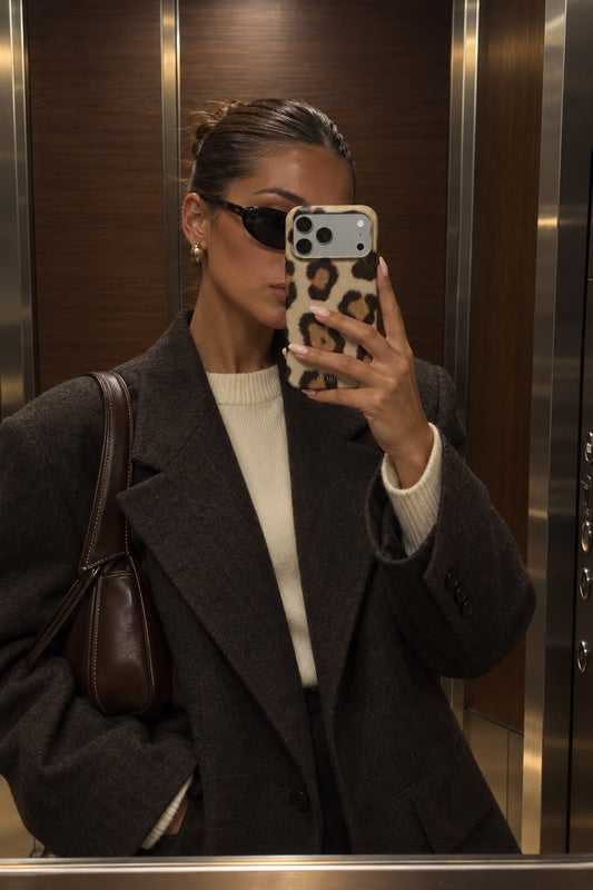 Funda para iPhone con estampado de leopardo color: marrón – Caramel