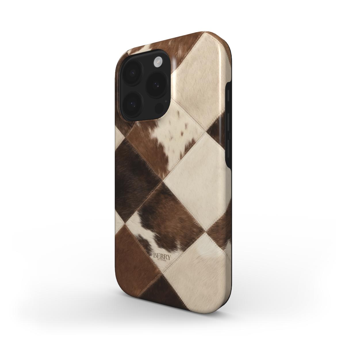Brunt iPhone-cover med koprint, design Rodeo Chic iPhone MagSafe