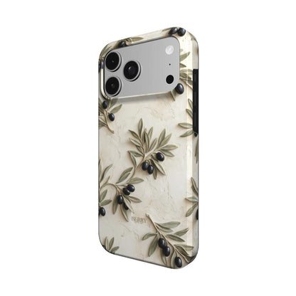 Custodia per iPhone con motivo decorativo – Olive