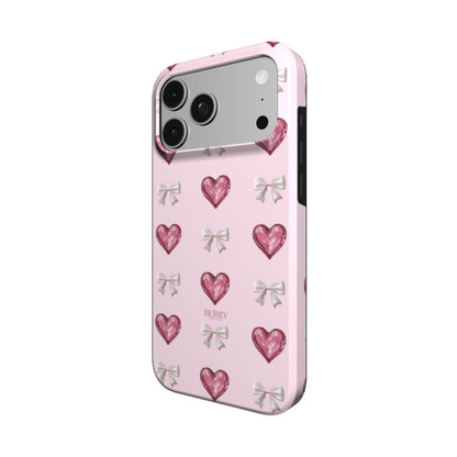 Custodia per iPhone con motivo a cuore colore: rosa – Glass Hearts