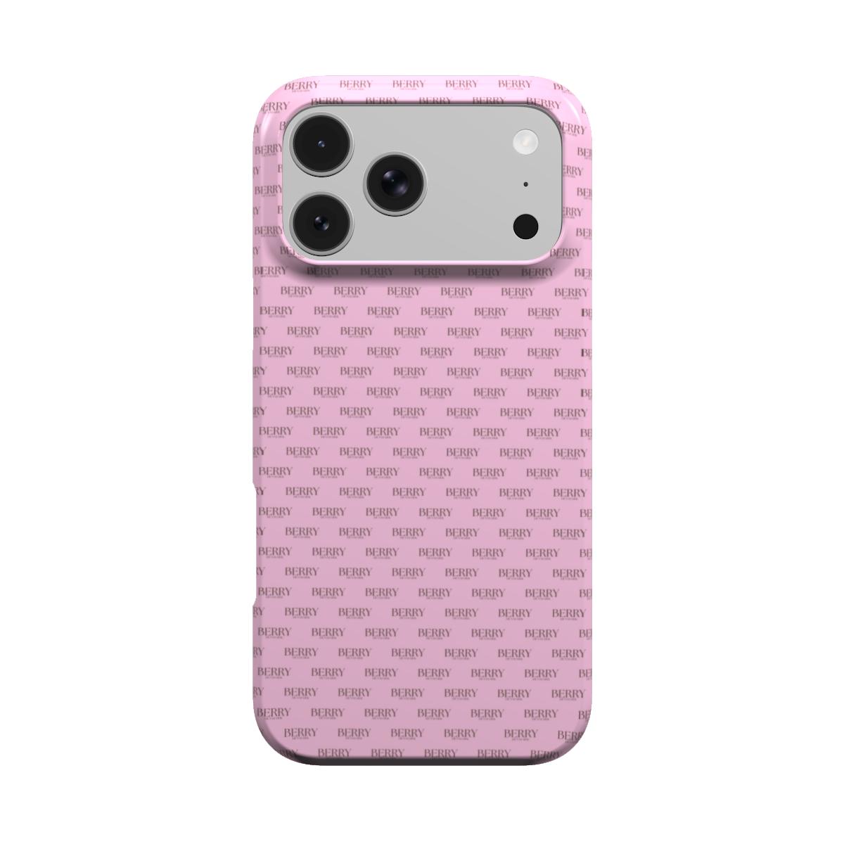 iPhone-skal med stilren design färg: rosa – Strawberry Monogram iPhone MagSafe