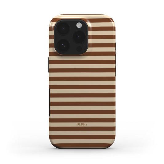 iPhone-hoesje met strepen kleur: bruin – Cookie