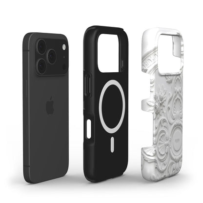 iPhone-Hülle mit dekorativem Muster – Ivory Stucco iPhone MagSafe