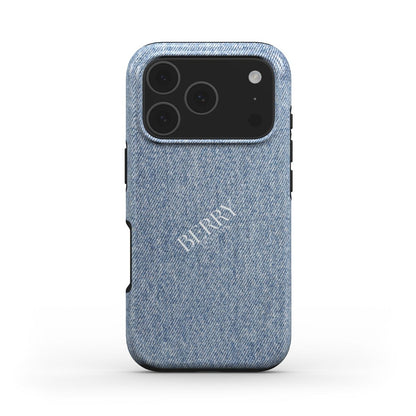 iPhone-Hülle mit schlichtem Design Farbe: Weiß – Denim Girly iPhone MagSafe