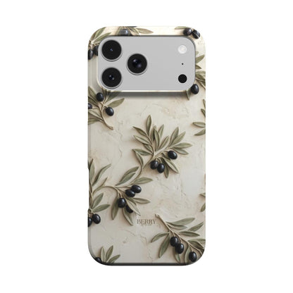 Custodia per iPhone con motivo decorativo – Olive