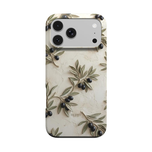 Funda para iPhone con patrón decorativo – Olive