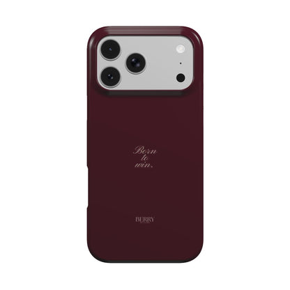 iPhone-skal med stilren design färg: vinröd – Born to Win