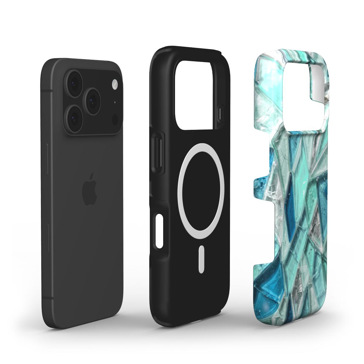 iPhone-Hülle mit dekorativem Muster Farbe: Blau – Mykonos