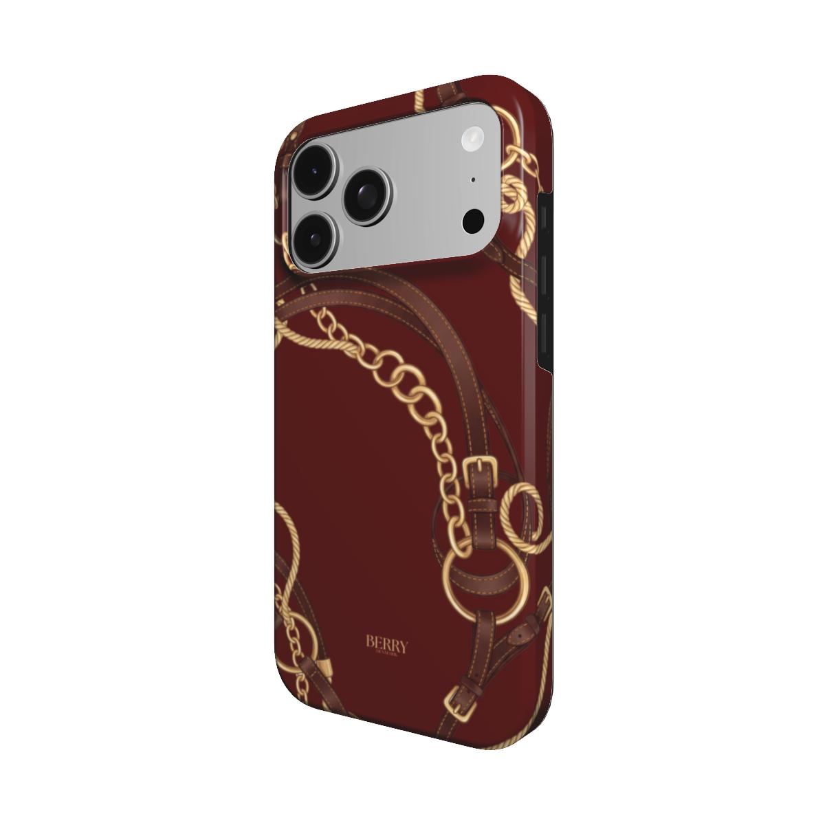 Funda para iPhone con diseño decorativo color: burdeos – Burgundy Equestrian
