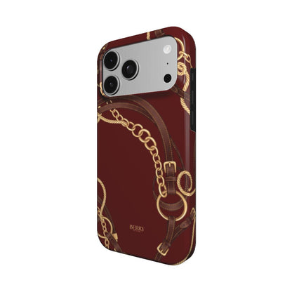 Funda para iPhone con diseño decorativo color: burdeos – Burgundy Equestrian