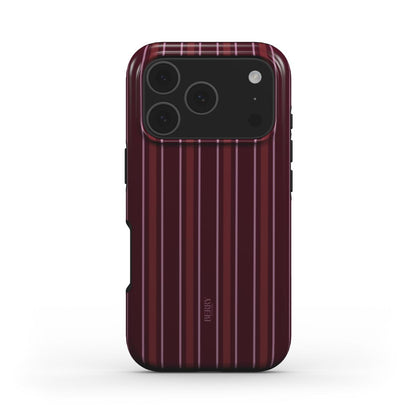 Pomegranate – ボルドーのストライプデザインのiPhoneケース