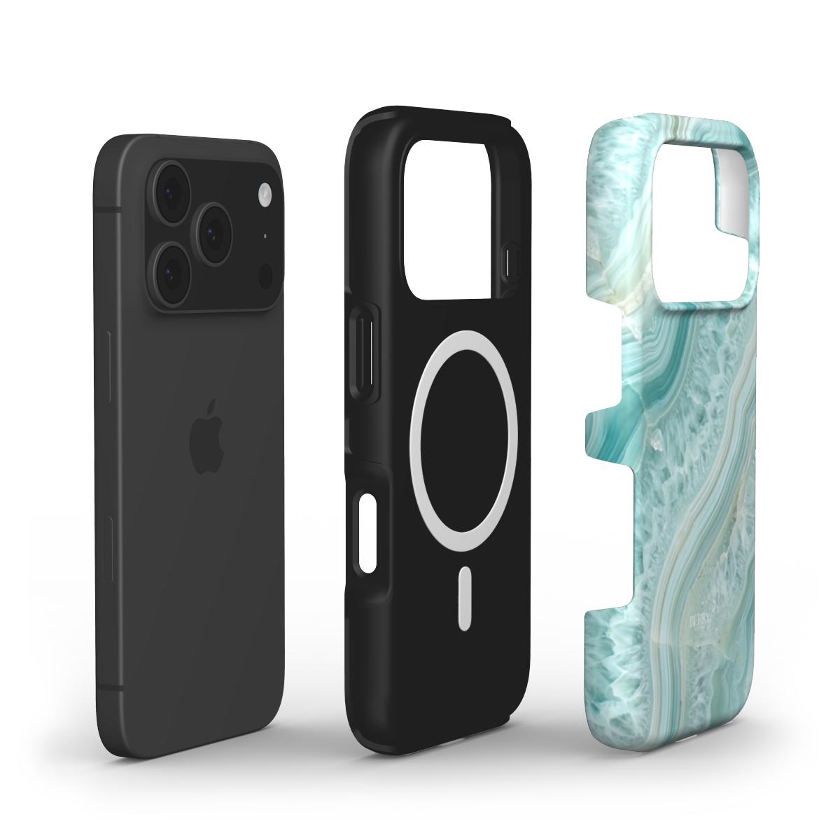 Aqua iPhone MagSafe – レッドの装飾模様のiPhoneケース