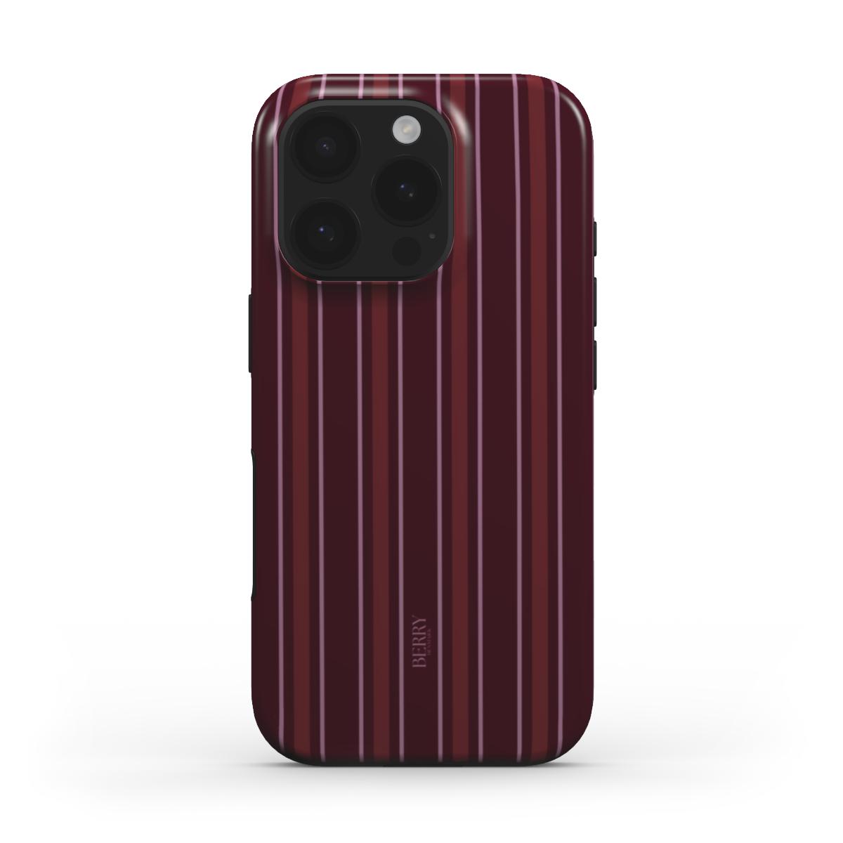 Pomegranate – ボルドーのストライプデザインのiPhoneケース