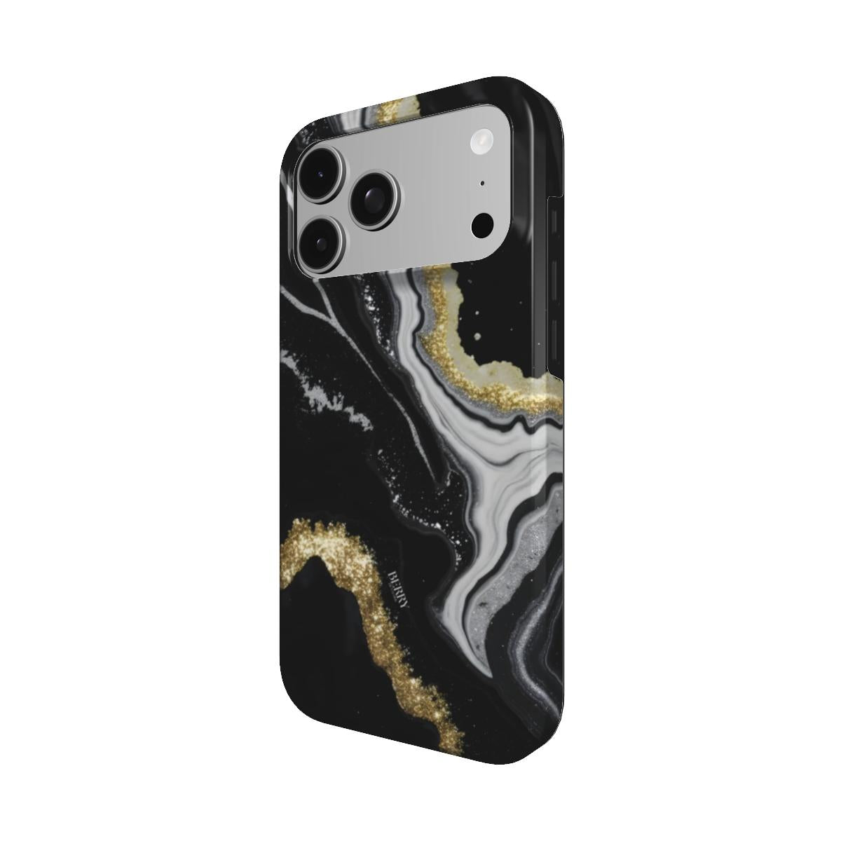 Θήκη iPhone με λαμπερό σχέδιο χρώμα: μαύρο – Midnight Gold
