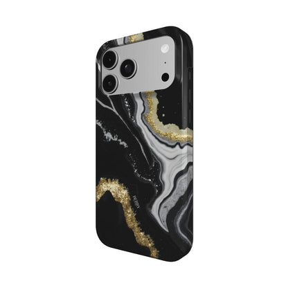 Θήκη iPhone με λαμπερό σχέδιο χρώμα: μαύρο – Midnight Gold