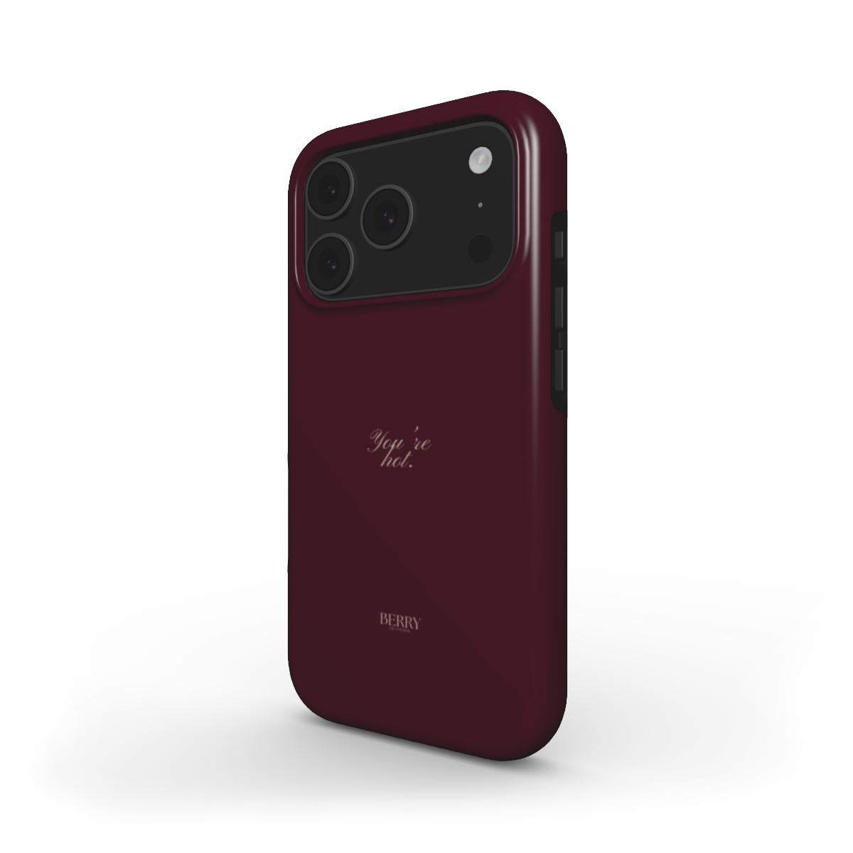 iPhone-skal med stilren design färg: vinröd – You're Hot
