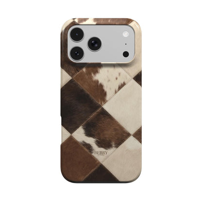 Brunt iPhone-cover med koprint – Rodeo Chic