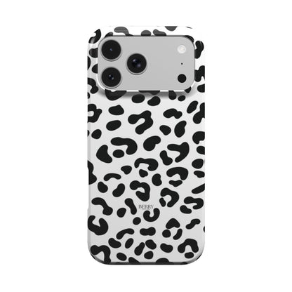Coque pour iPhone avec imprimé léopard couleur : blanc – White Leopard