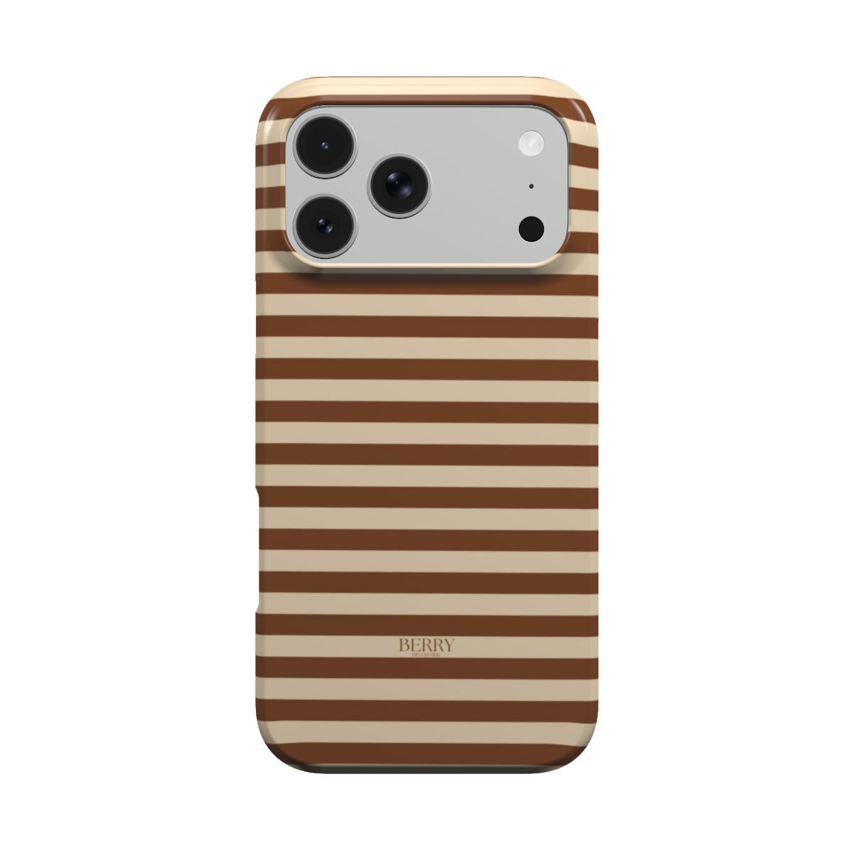 Brunt iPhone-cover med striber – Cookie