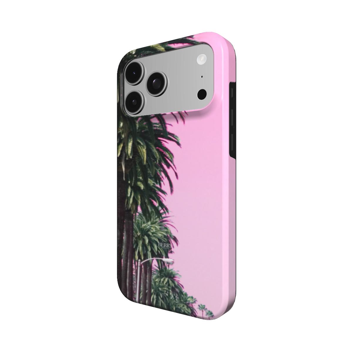 Custodia per iPhone con motivo di palme colore: rosa – Pink Dreams