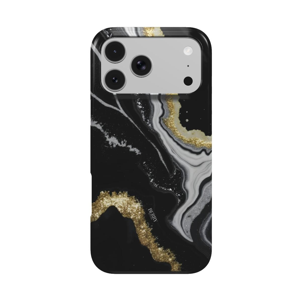 Θήκη iPhone με λαμπερό σχέδιο χρώμα: μαύρο – Midnight Gold