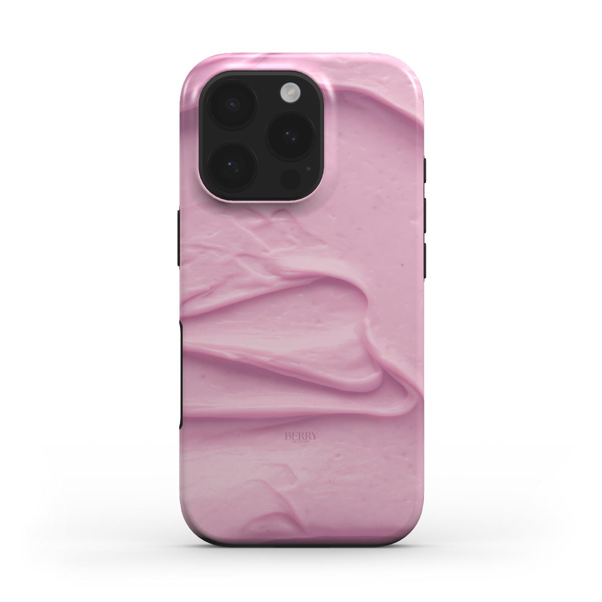 Lyserødt iPhone-cover med rosemotiv, designet Buttery Rose