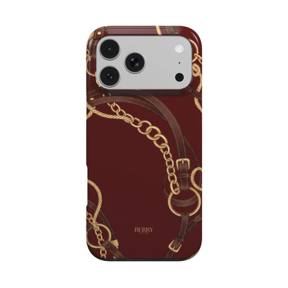 Funda para iPhone con diseño decorativo color: burdeos – Burgundy Equestrian