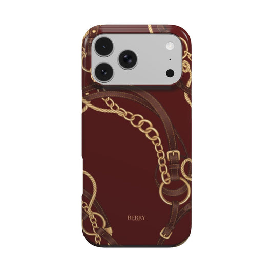 iPhone-Hülle mit dekorativem Design Farbe: Bordeaux – Burgundy Equestrian