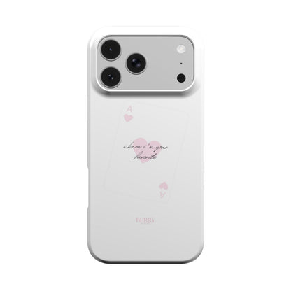 Lyserødt iPhone-cover med dekorativt design – I'm your favorite