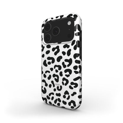 Coque pour iPhone avec imprimé léopard couleur : blanc – White Leopard