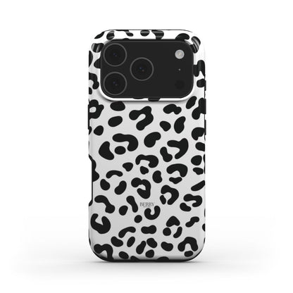 Coque pour iPhone avec imprimé léopard couleur : blanc – White Leopard