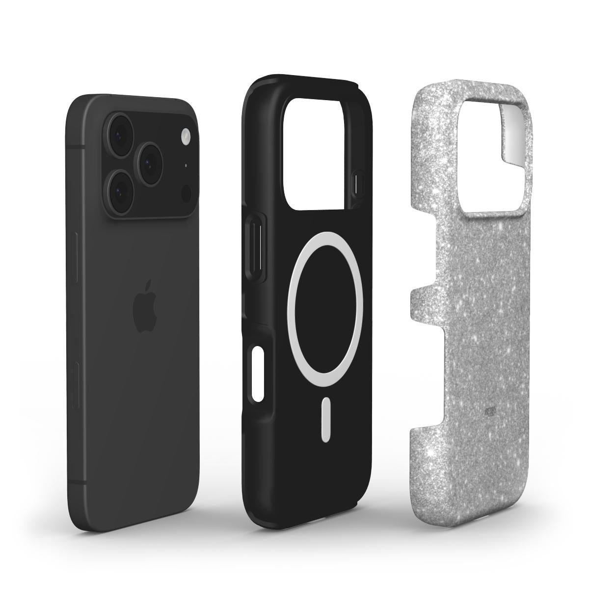 Silver Glam mobilcover med glamourøst design i sølvfarvet
