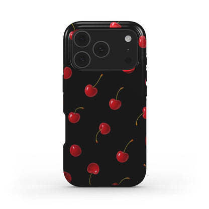 iPhone case with cherry motif – Cherry Kisses Midnight