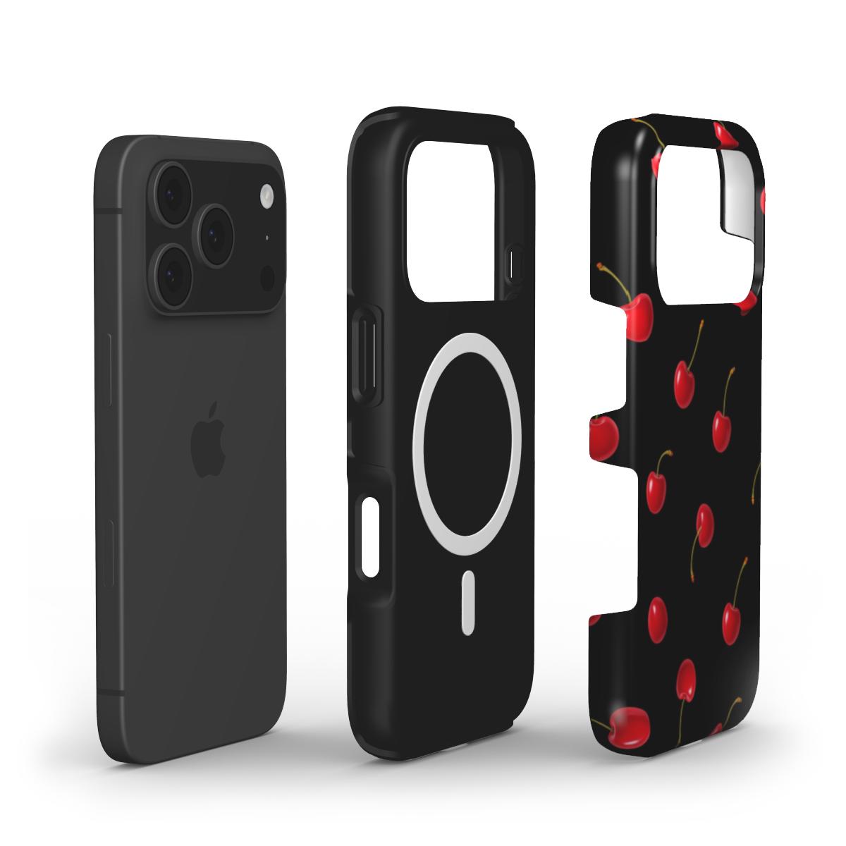 iPhone case with cherry motif for a personal look – Cherry Kisses Midnight