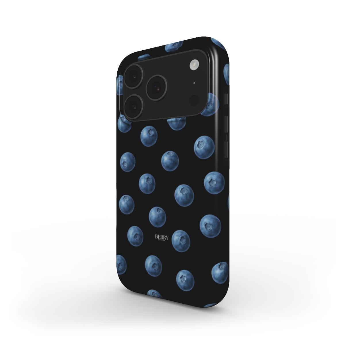 iPhone case with sleek design in blue – Blueberry Kisses Midnight