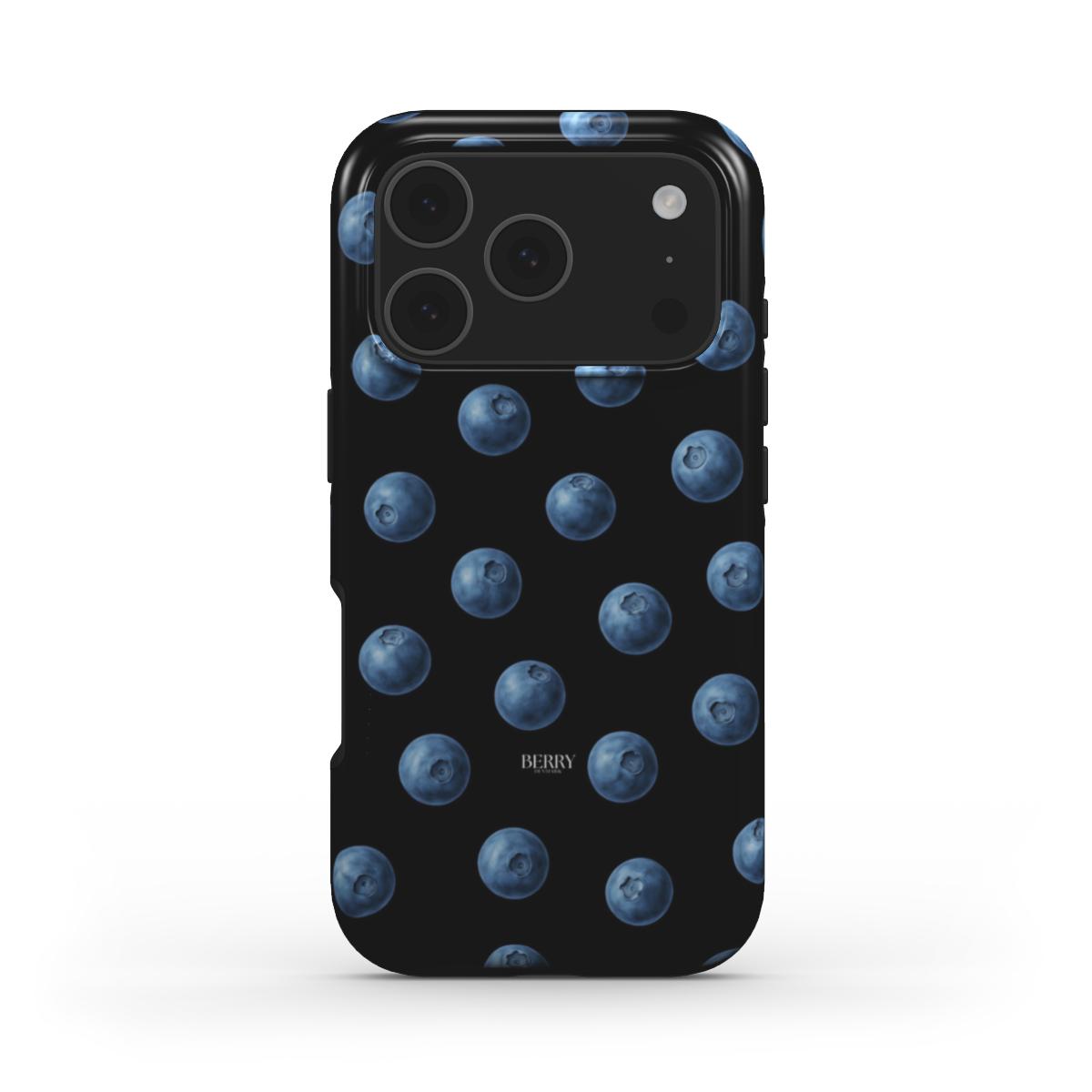 iPhone case with sleek design in blue – Blueberry Kisses Midnight