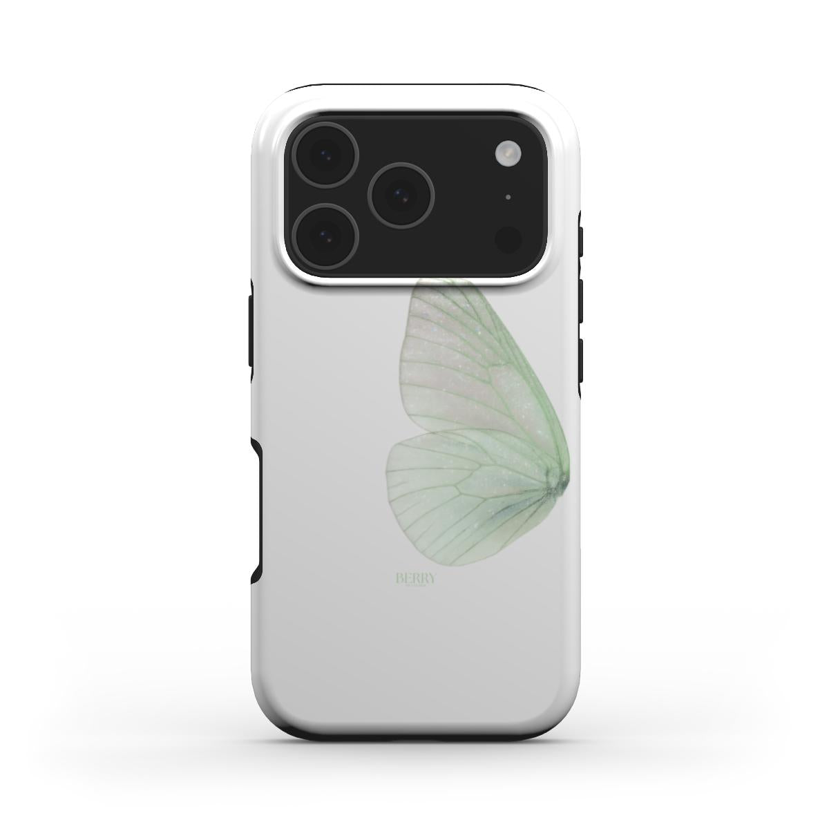 Butterfly Dreams Matcha mobilcover med stilrent design i matchagrønt