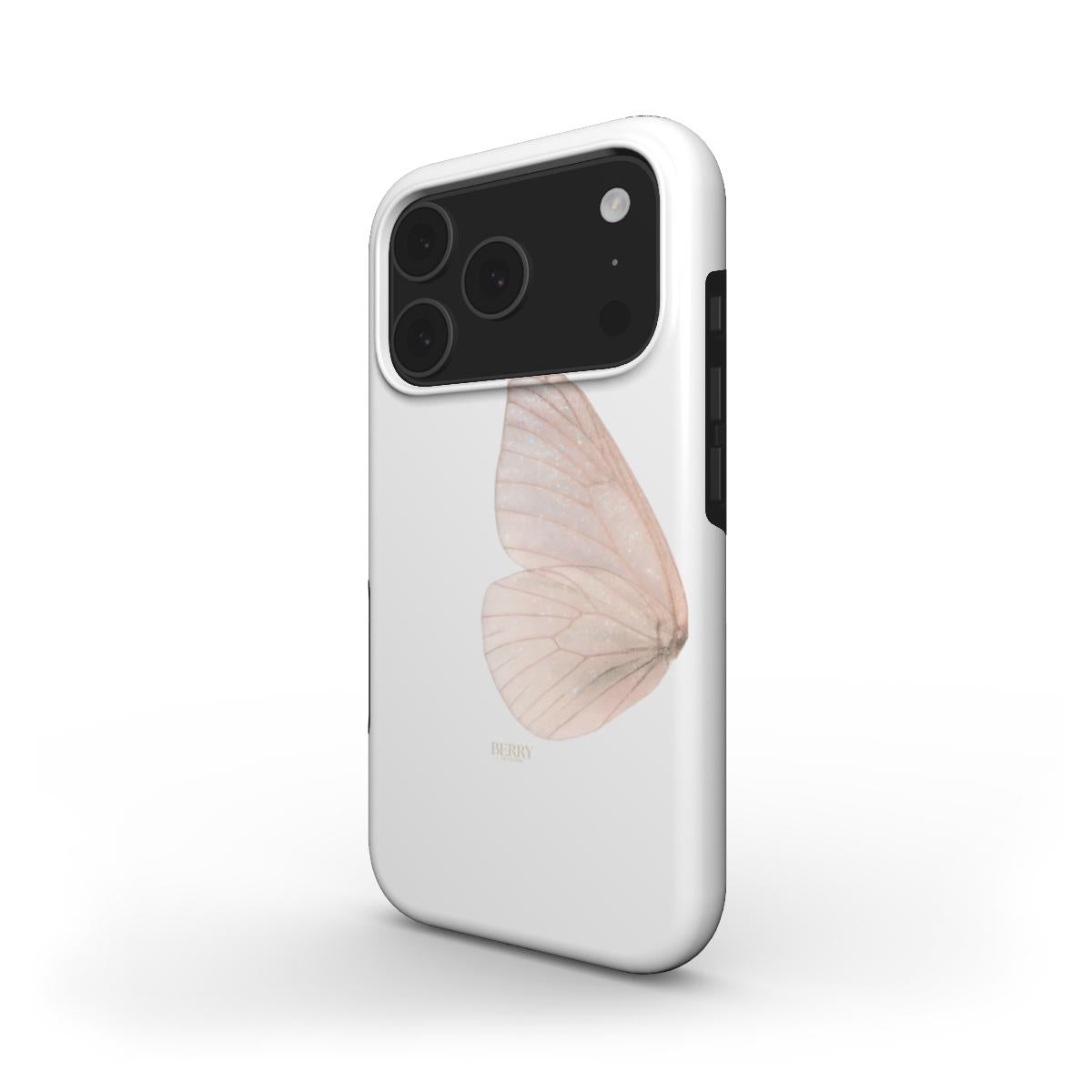 iPhone case with rose motif in rose pink – Butterfly Dreams Rosegold