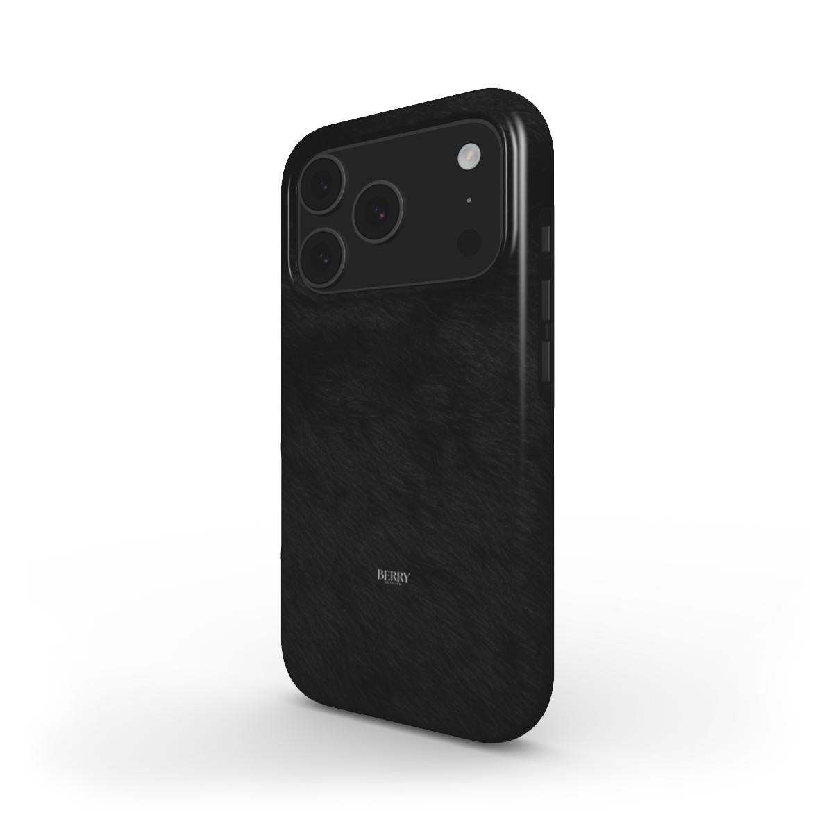 Sort iPhone-cover med dekorativt design – Black Fur