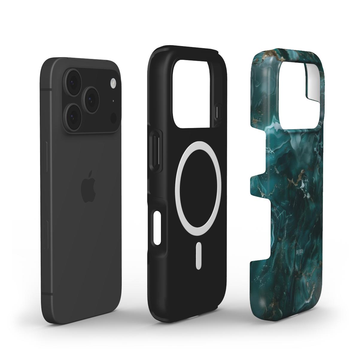 Funda para iPhone con patrón de mármol – Emerald Marble Quartz iPhone MagSafe