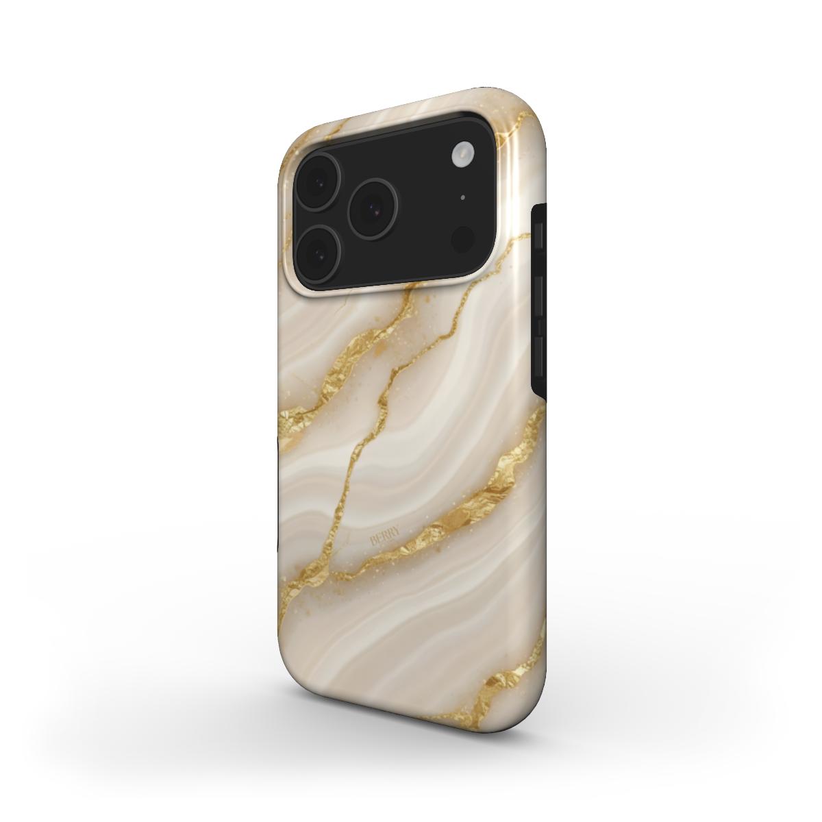 Coque pour iPhone avec motif marbré – Gold Marble Quartz iPhone MagSafe