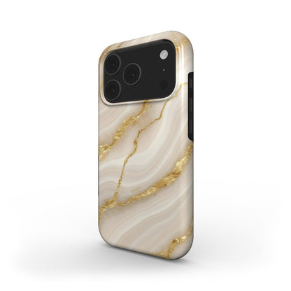 Coque pour iPhone avec motif marbré – Gold Marble Quartz iPhone MagSafe