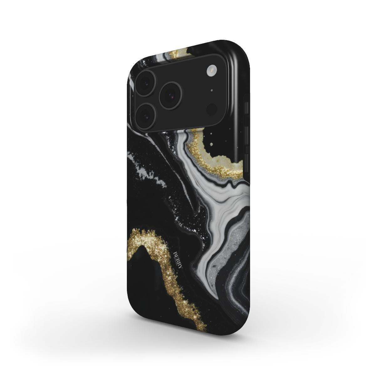 Θήκη iPhone με λαμπερό σχέδιο χρώμα: μαύρο – Midnight Gold iPhone MagSafe