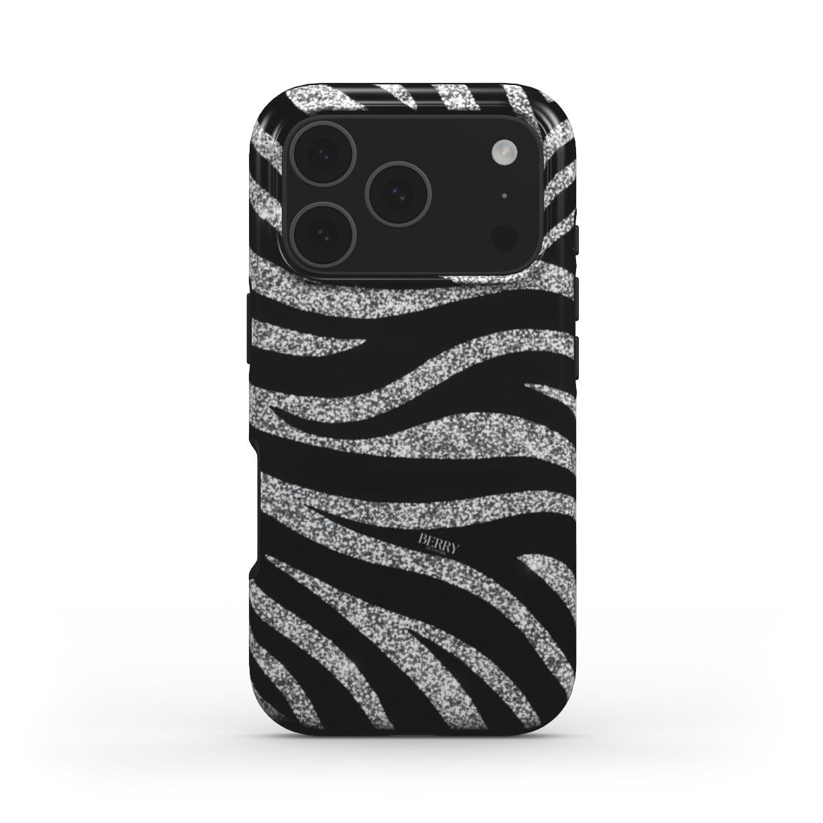 Sort iPhone-cover med stilrent design – Crystal Zebra iPhone MagSafe