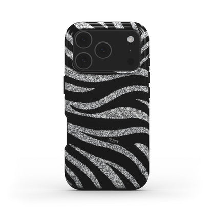Sort iPhone-cover med stilrent design – Crystal Zebra iPhone MagSafe