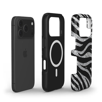 Crystal Zebra iPhone MagSafe mobilcover med stilrent design